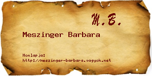 Meszinger Barbara névjegykártya